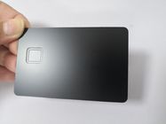 Niestandardowa 0.8mm zwykła czarna matowa karta bankowa z otworem na chip kontaktowy