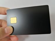 SLE4428 Big Contact Chip Matte Czarne metalowe wizytówki z paskiem magnetycznym 9mm