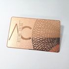 Platerowana różowo-złota metalowa karta członkowska z niestandardowym logo firmy / metalowymi wizytówkami