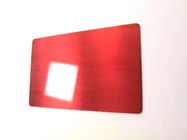Czerwona metalowa karta członkowska 1,2 mm z wykończeniem szczotką wiórową