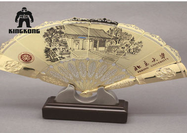 Letnia powleczona metalowa ręka Fan Bamboo Printing Business Promotion Supply