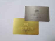 Metalowe wizytówki o grubości 0,5 mm Wytłoczone logo Srebrne złoto szczotkowane wykończenie