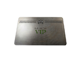 85x54x0,5mm Stalowa taksówka VIP Karta członkowska Wycięte logo Biały podpis