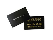 Stalowe mosiężne, matowe, czarne metalowe wizytówki z logo grawerowanym laserowo