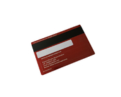Stalowa czerwona szczotkowana karta kredytowa z podpisem w paski magnetyczne Hico