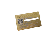 0.8mm Członkostwo Karta VIP Kod QR Panel podpisu Metalowe złoto matowe