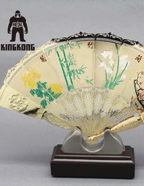 Hand Held Ornament Metalowy wentylator składany, Rękodzieło Oriental Folding Fan Sitodruk