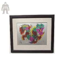 Nowoczesne oprawione ściany sztuki do salonu Ręcznie pracy Wall Hanging Enamel Printing