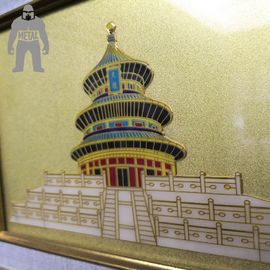 Nowoczesne oprawione ściany sztuki do salonu Ręcznie pracy Wall Hanging Enamel Printing