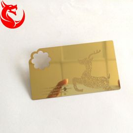 Wycinane laserowo anodowane złote wizytówki z lustrem z tyłu o grubości 0,3 mm i 0,5 mm