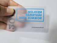 Wykonane na zamówienie matowe przezroczyste wizytówki PVC z wytłoczonym złotem / srebrnym numerem