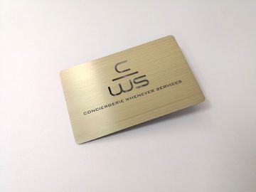 SS Srebrne szczotkowane metalowe wizytówki Hollow Out Logo 85x54x0,3 mm