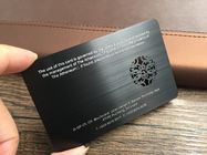 Matowa, czarna, szczotkowana metalowa karta Vip o grubości 0,8 mm