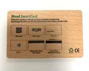 Zmywalna, grawerowana drewniana karta inteligentna RFID z kodem kreskowym