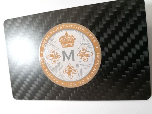 Sitodrukowe logo z czarnej karty z włókna węglowego 85x54x0,5 mm