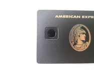 Matowe czarne metalowe karty z dużym chipem, matowe, grawerowane laserowo