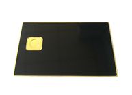 Błyszczący złoty druk karty członkowskiej z czarnego metalu z chipem
