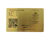 Kod QR Metalowa karta członkowska Mosiądz Czarny nadruk szczotkowany