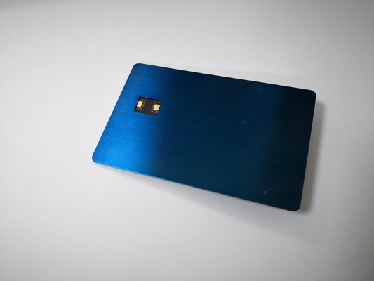 Kontakt NFC Metal Prepaid Karta RFID Smart Wallet Blue Brushed